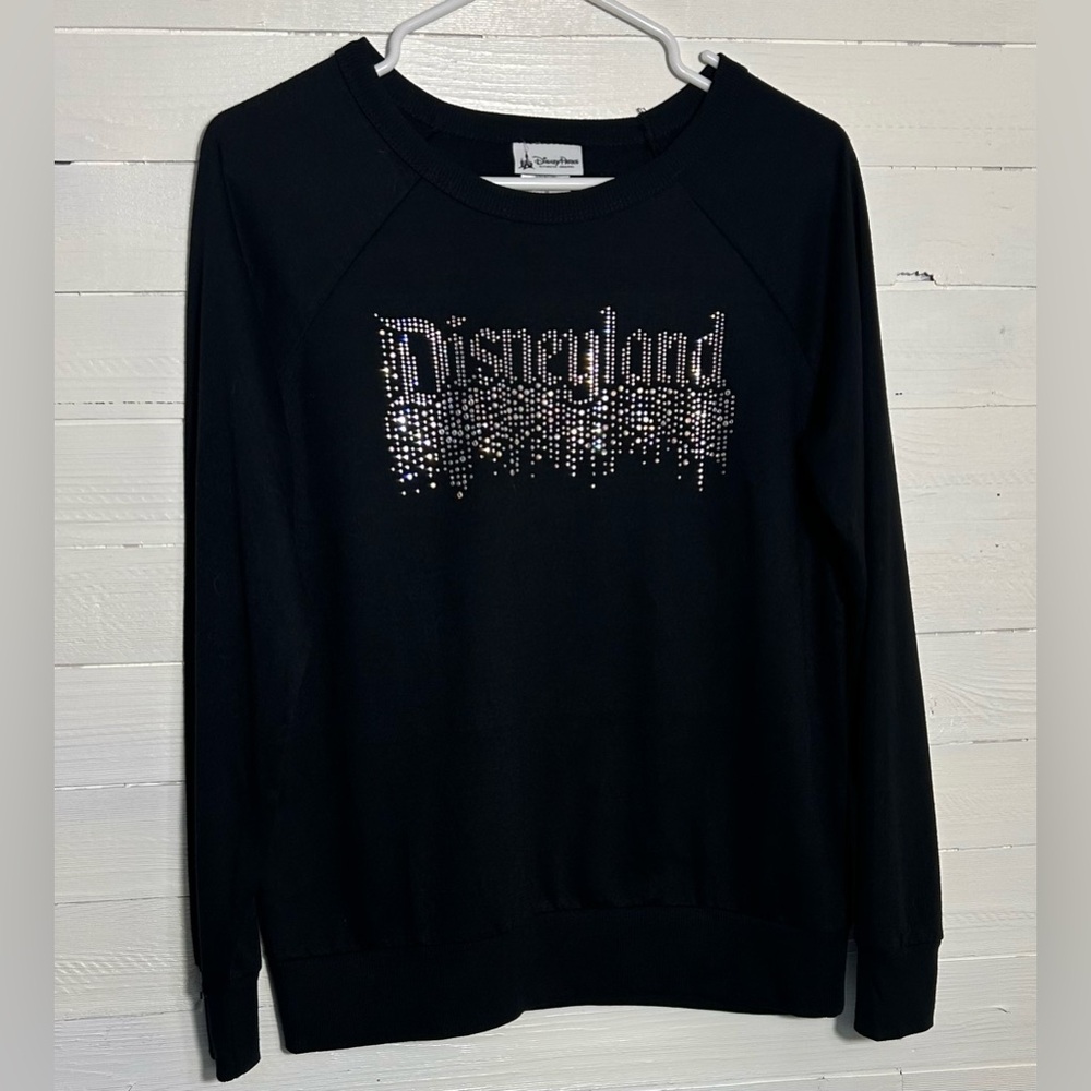 Disneyland women’s size medium T-shirt with Rhinestones, black.